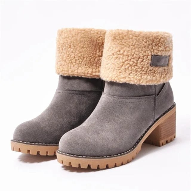 Women's Mid Calf Boots Block Heel Lug Sole