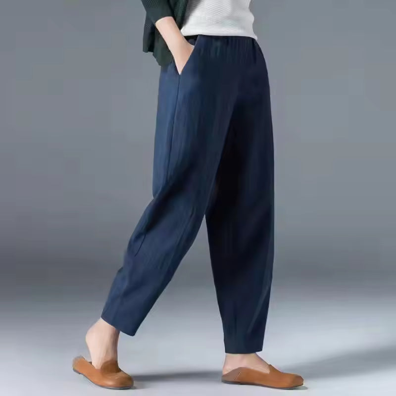 Women's High Waist Tapered Fit Trousers