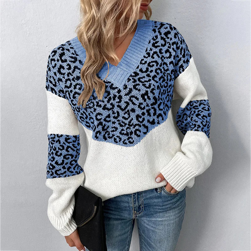 Women's V Neck Sweater Patterned