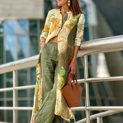 Women's Tunic And Wide Leg Pants Set