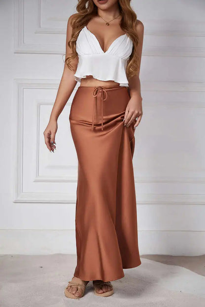 Women's Satin Maxi Skirt