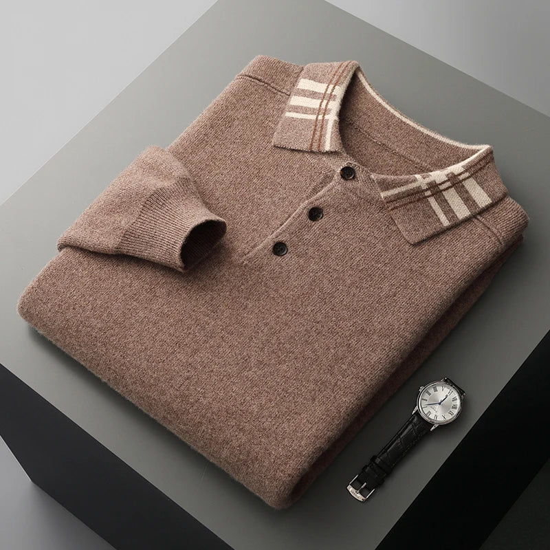 James | Men’s Spring Classic Knit Polo Sweater