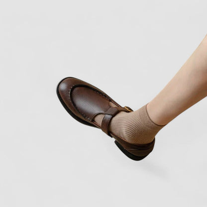 Women's Mary Jane Square-Toe Buckle Shoes