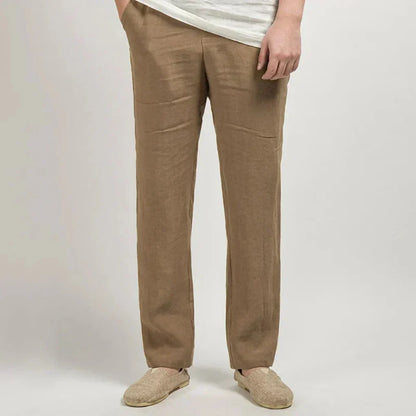 Women's Loose Fit Cotton Pants Lightweight Beige