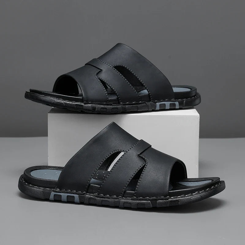 Syros Leather Slide Sandal - Jack Hafford
