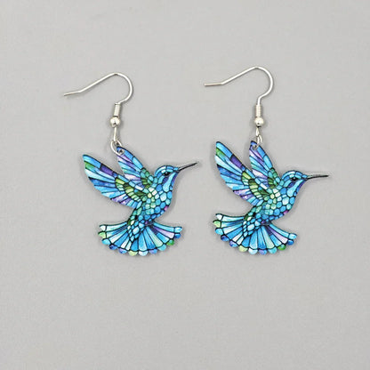 Hummingbird Glass Drop Earrings
