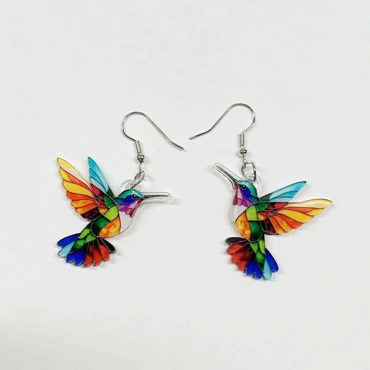Hummingbird Glass Drop Earrings