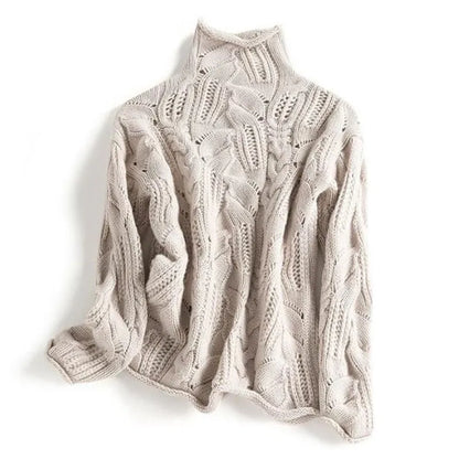 Women's Turtleneck Sweater Knit Detail