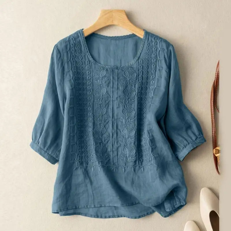 Abigail | Women Embroidered Round Neck Blouse