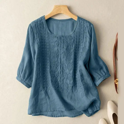 Abigail | Women Embroidered Round Neck Blouse