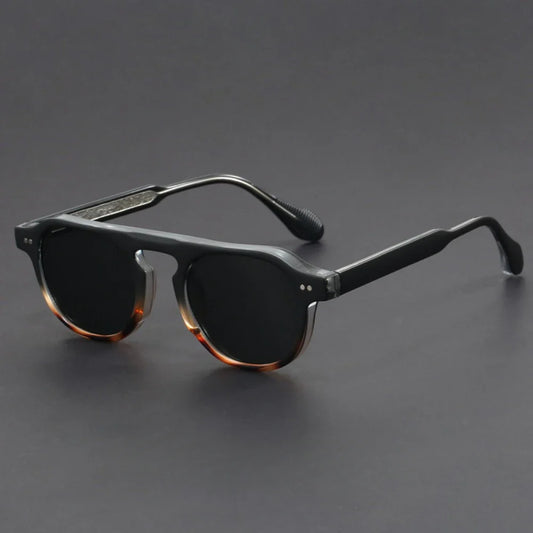 Men's Black Panto Sunglasses