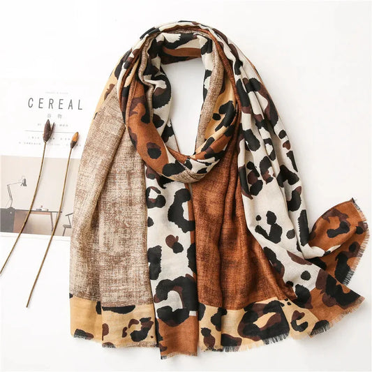 Women's Leopard Print Scarf Rectangular Casual
