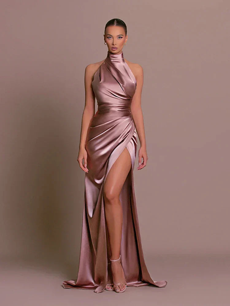 Carla Women's High Slit Evening Dress