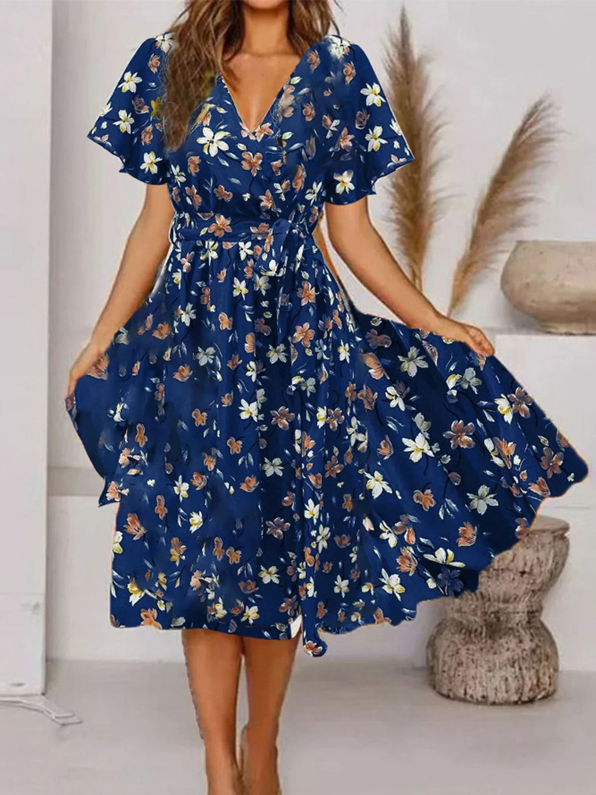 Evy Women's Midi Dress Floral Print