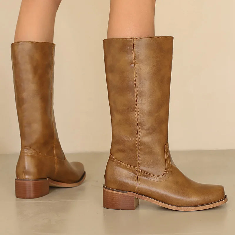 Women's Knee High Boots Block Heel