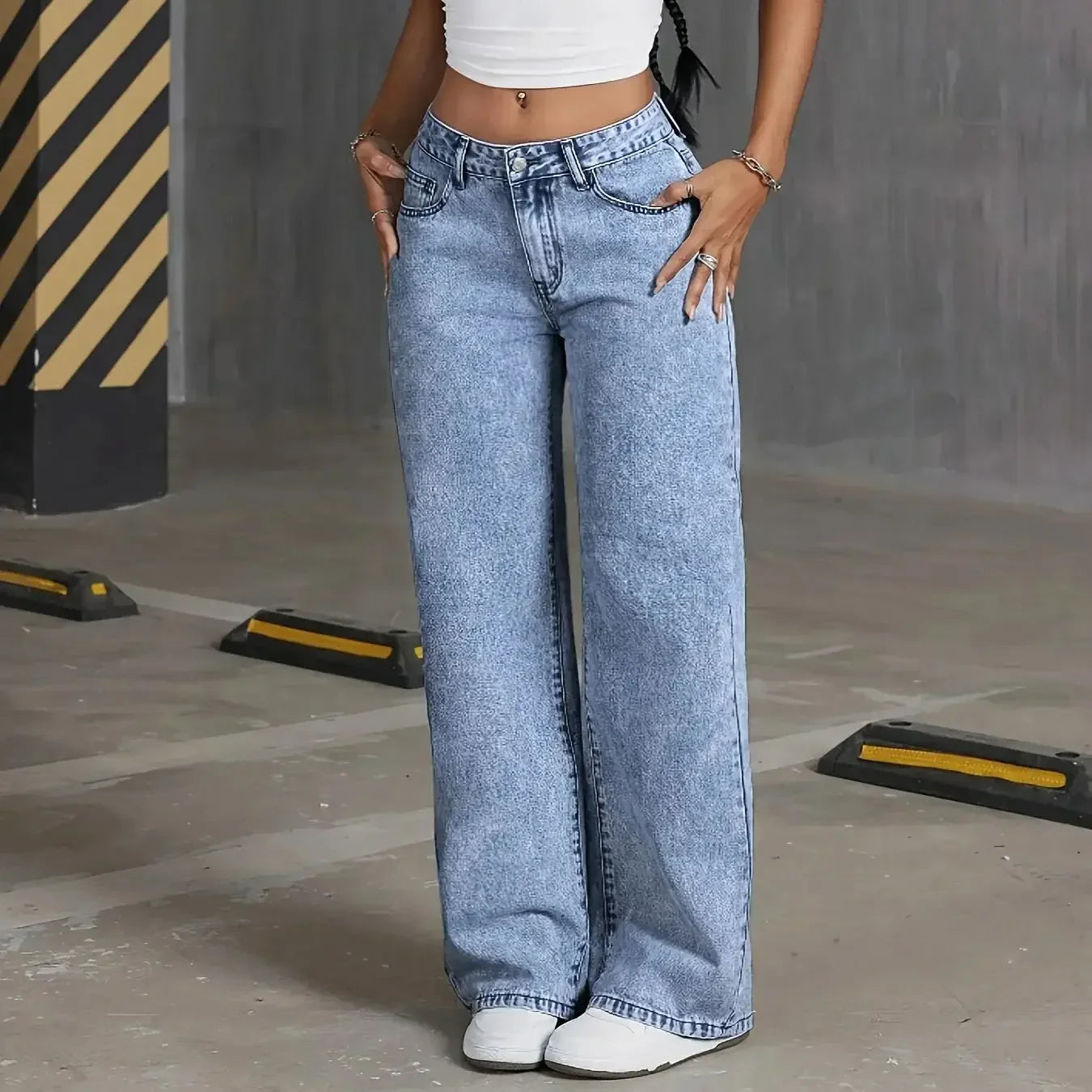 Women's High Waist Wide Leg Jeans