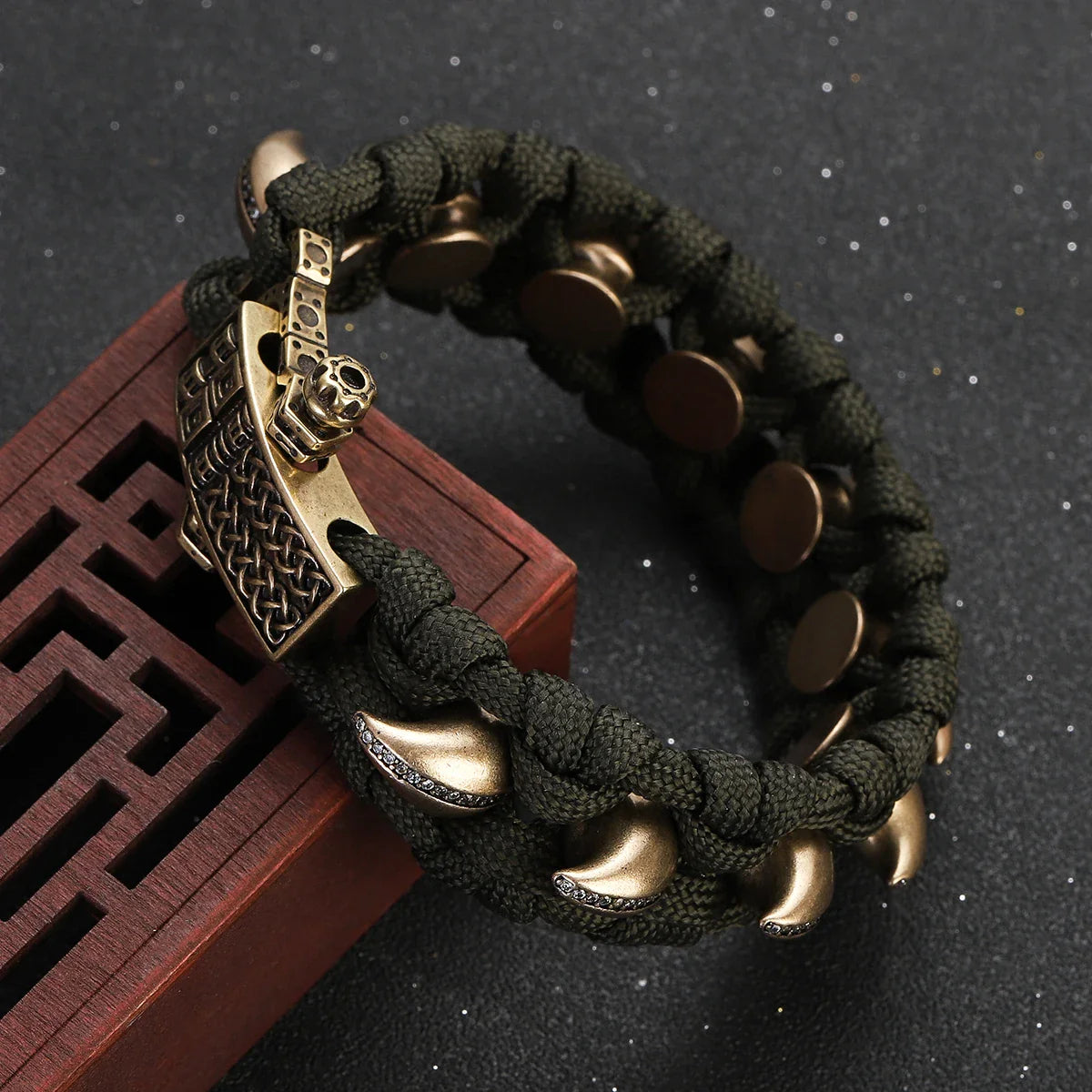 Draknar Ouroboros Snake Symbol Leather Bracelet
