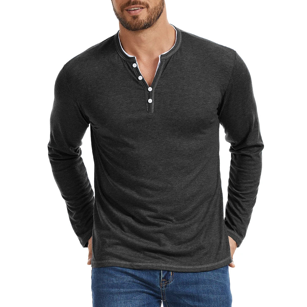 Men's Marcello Henley Long Sleeve Shirt