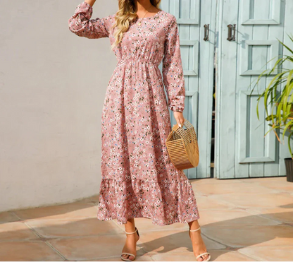 Women's Maxi Long Sleeve Floral Summer Dress