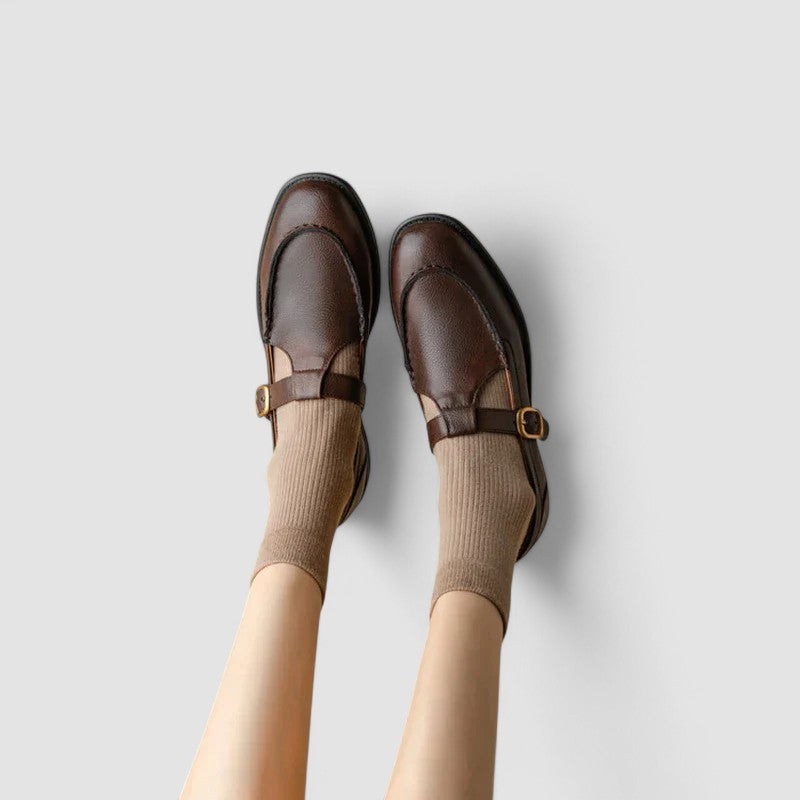 Women's Mary Jane Square-Toe Buckle Shoes