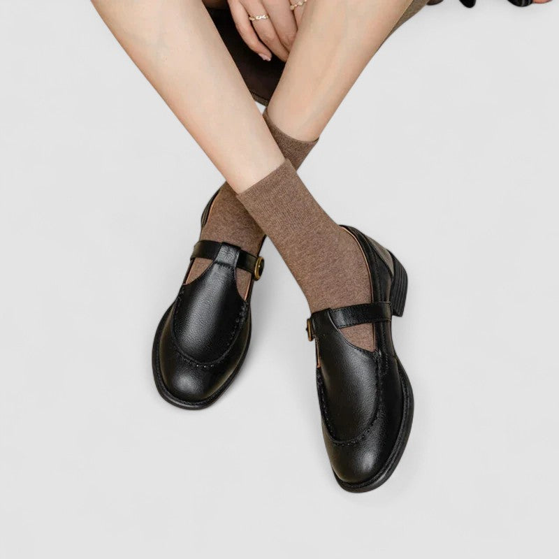 Women's Mary Jane Square-Toe Buckle Shoes