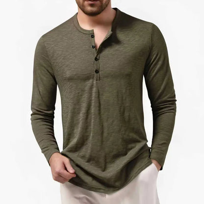 Vivana Women's Long Sleeve Henley Cotton Shirt