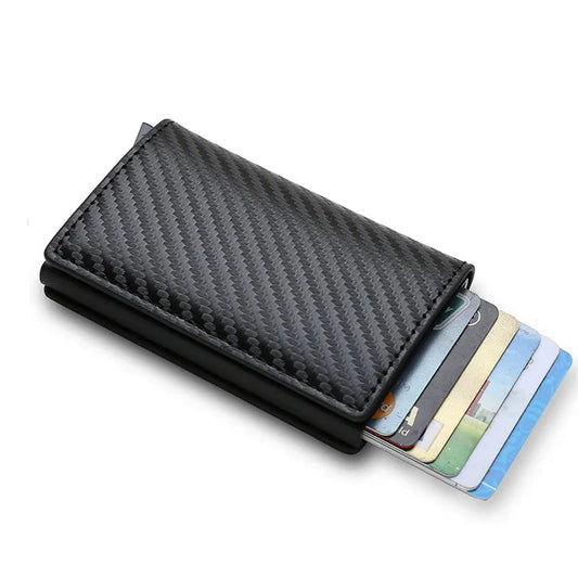 Men's Slim Geometric Card Wallet Leather
