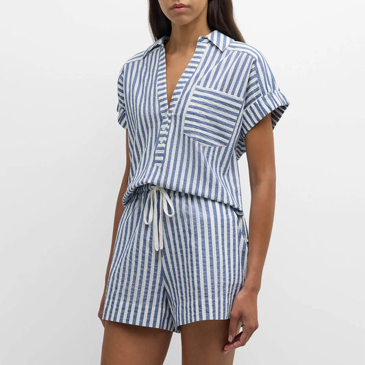 Alba Women's Striped Cotton Lounge Set
