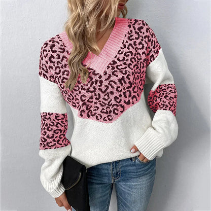Women's V Neck Sweater Patterned