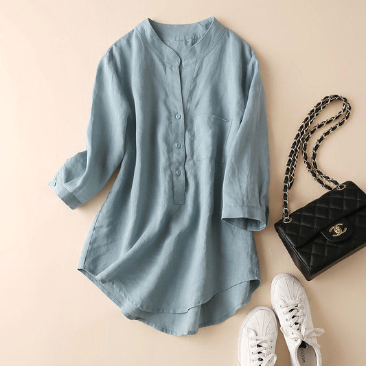 Women's Linen Tunic Blouse