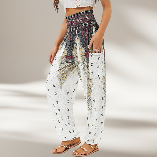 Women's High-Waisted Harem Pants Bohemian Print