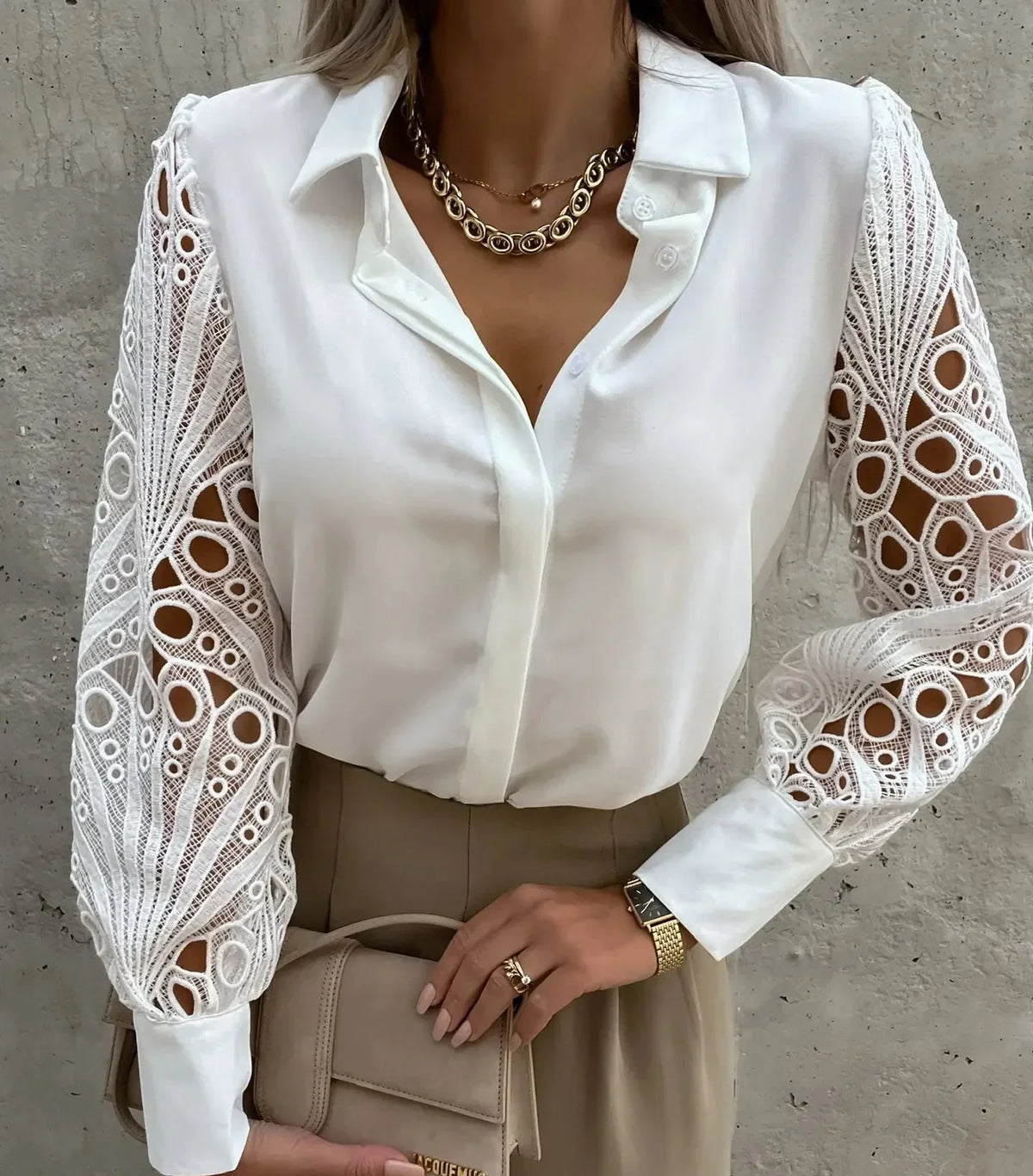 Women's Lace Sleeve Blouse