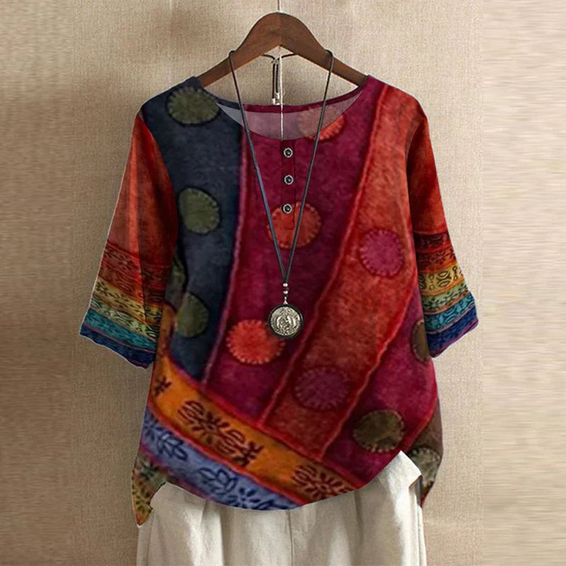 Women's Short Sleeve Blouse Cotton Button Front