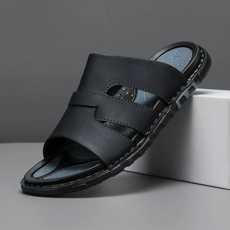 Syros Leather Slide Sandal - Jack Hafford