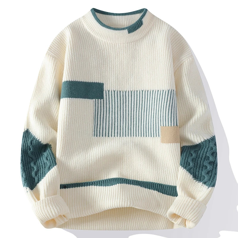 Men's Color Block Crew Neck Sweater