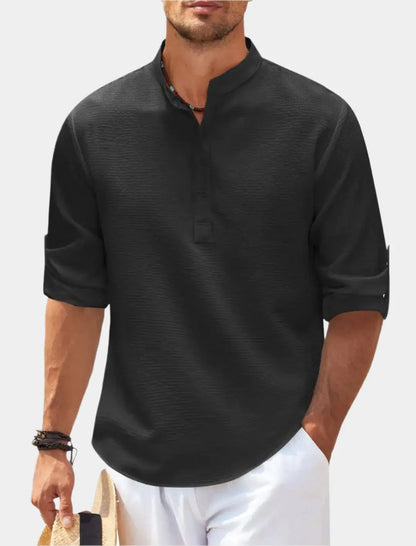 Men's Short Sleeve Stand Collar Shirt