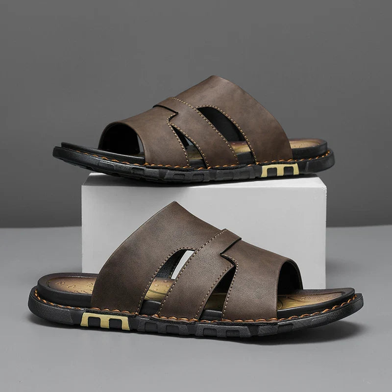 Syros Leather Slide Sandal - Jack Hafford