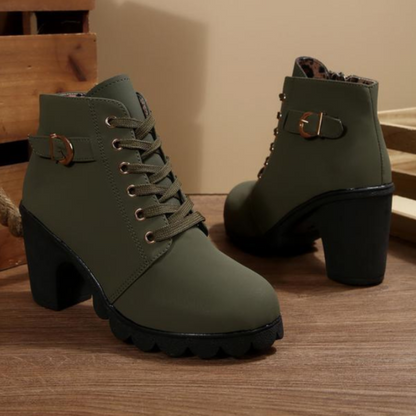 Women's Chunky Ankle Boots Lace-Up