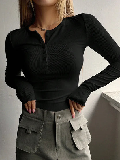 Men's Minimalist Rib Henley Shirt