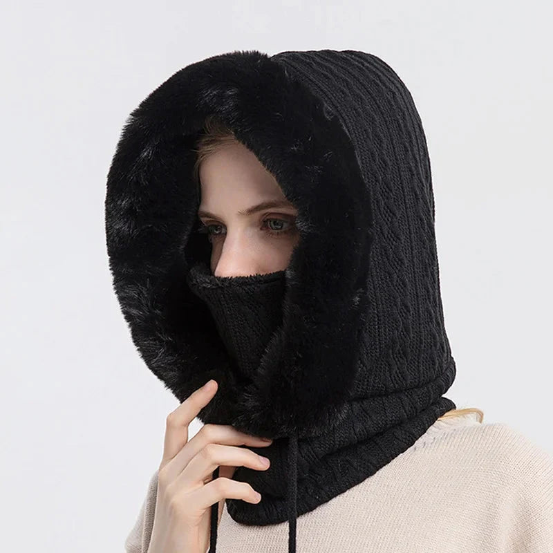 "Polar Embrace" Knitted Hood Caliboot