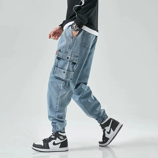 Men's Denim Cargo Joggers
