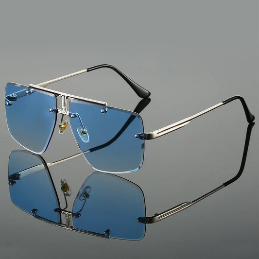 Zari Aviator Sunglasses Metal Frame Brown