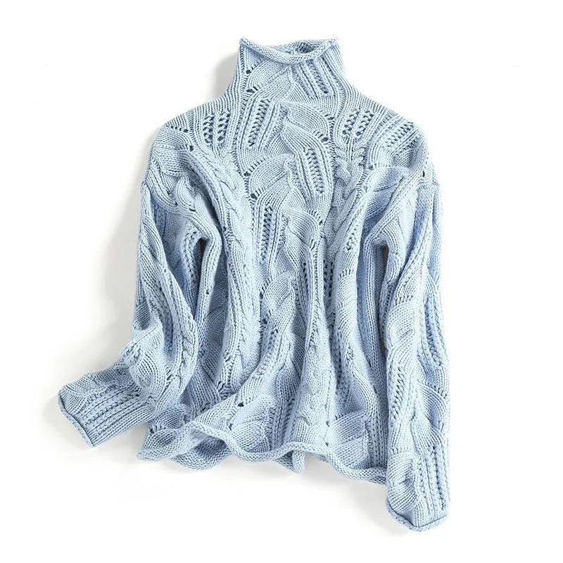 Women's Turtleneck Sweater Knit Detail