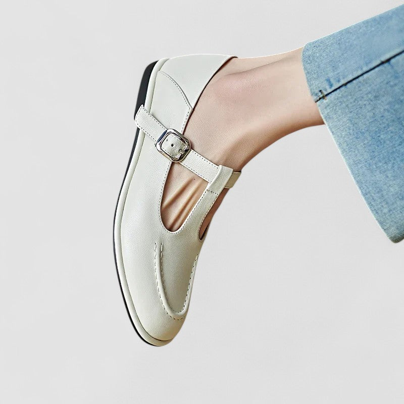 Women's Low Heel Mary Jane Shoes Buckle Strap