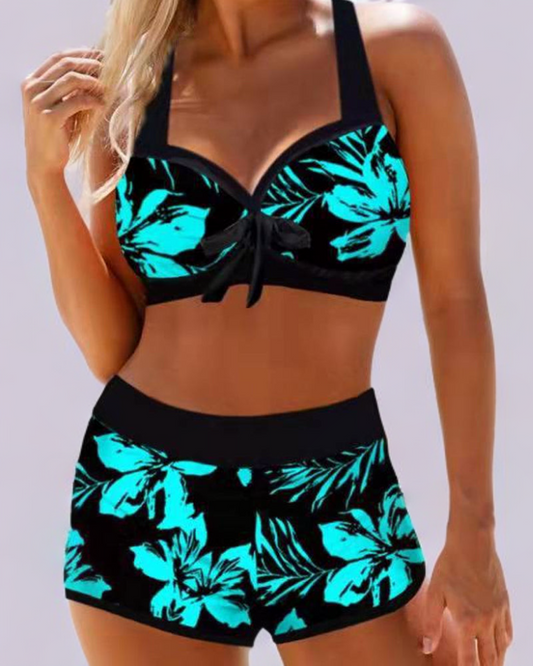 Women's High Waist Floral Swimsuit