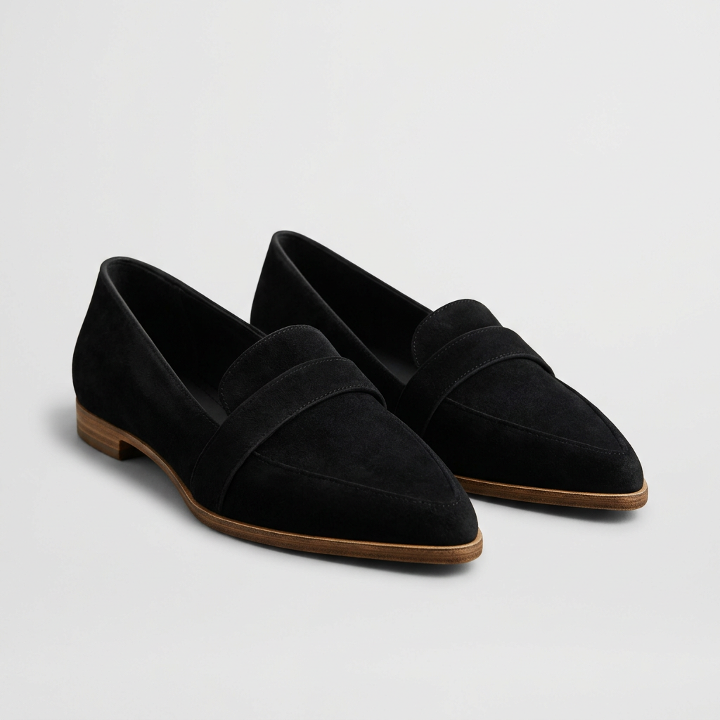 Comfort Loafers Pointed Toe Leather Brown