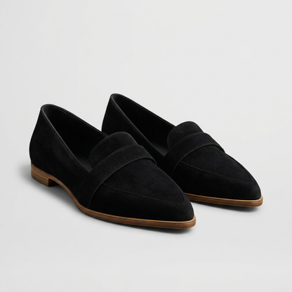 Comfort Loafers Pointed Toe Leather Brown