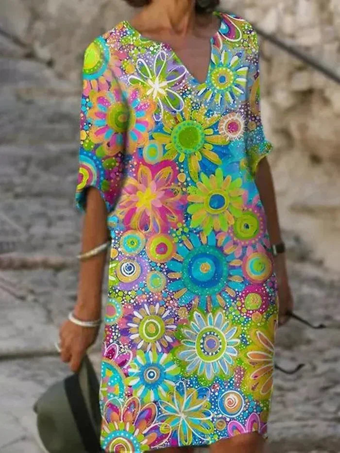 Women's Floral Dress Vibrant Print