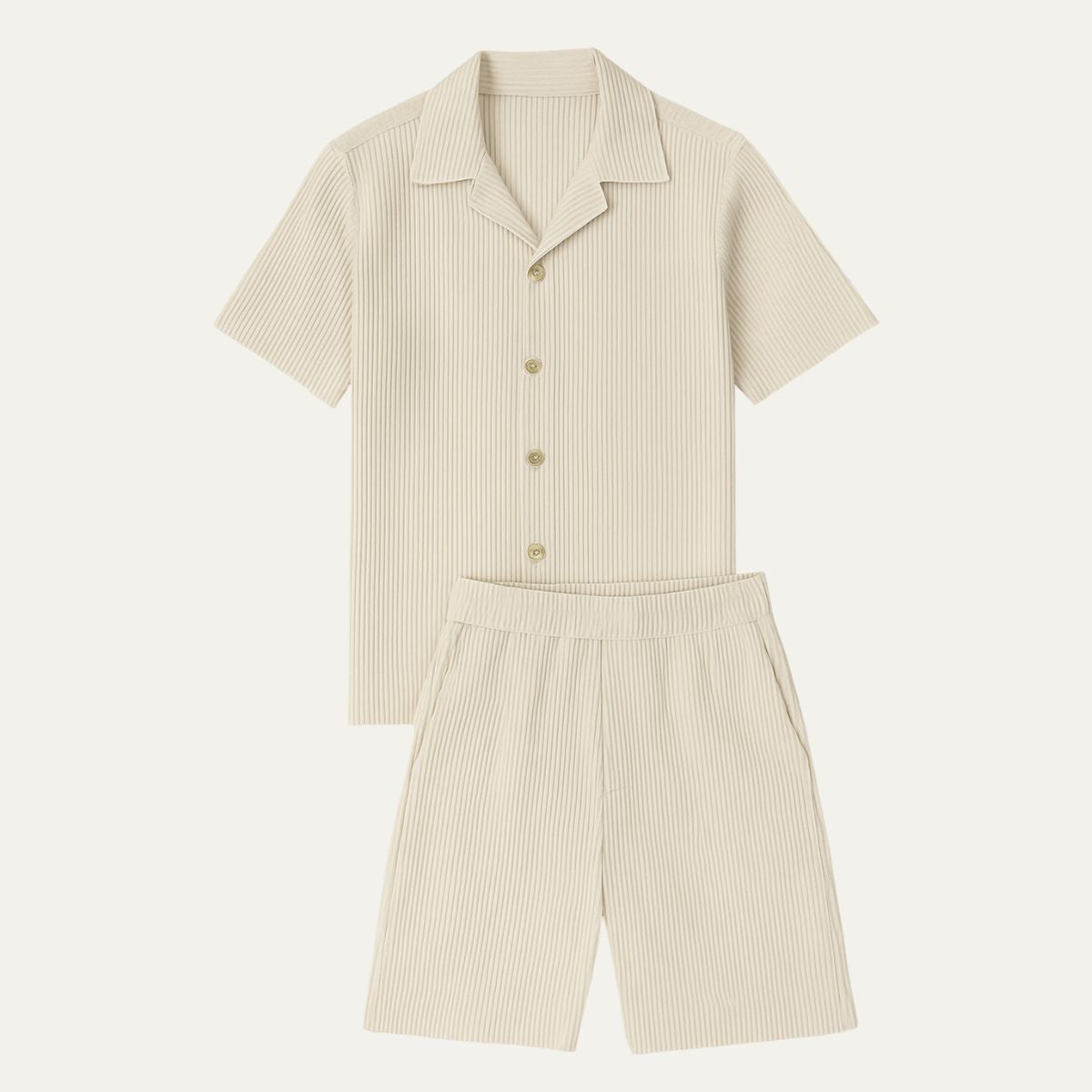 Linen Summer Pants Set Casual Beige