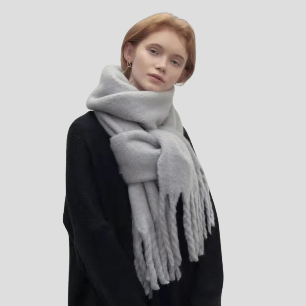 Women Tassel Scarf Silk
